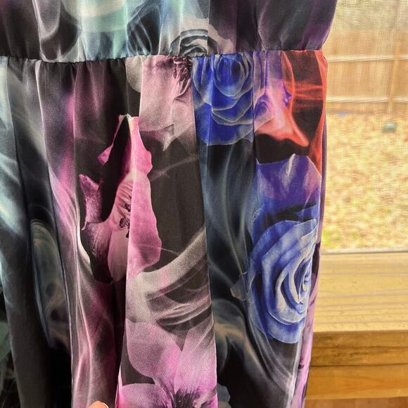 Amanda Uprichard Colorful Ethereal Rose Print Dress 100% Silk Size L - Picture 8 of 10